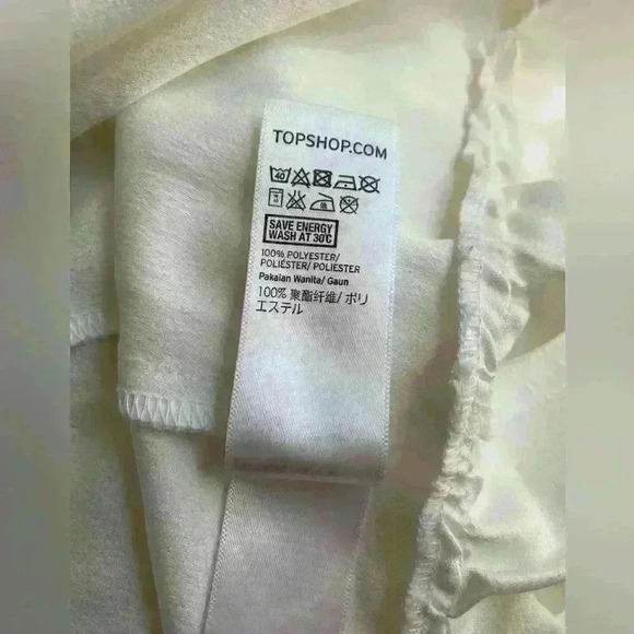 TOPSHOP White Ruffled Wrap Mini Dress | size 2 - Picture 9 of 12